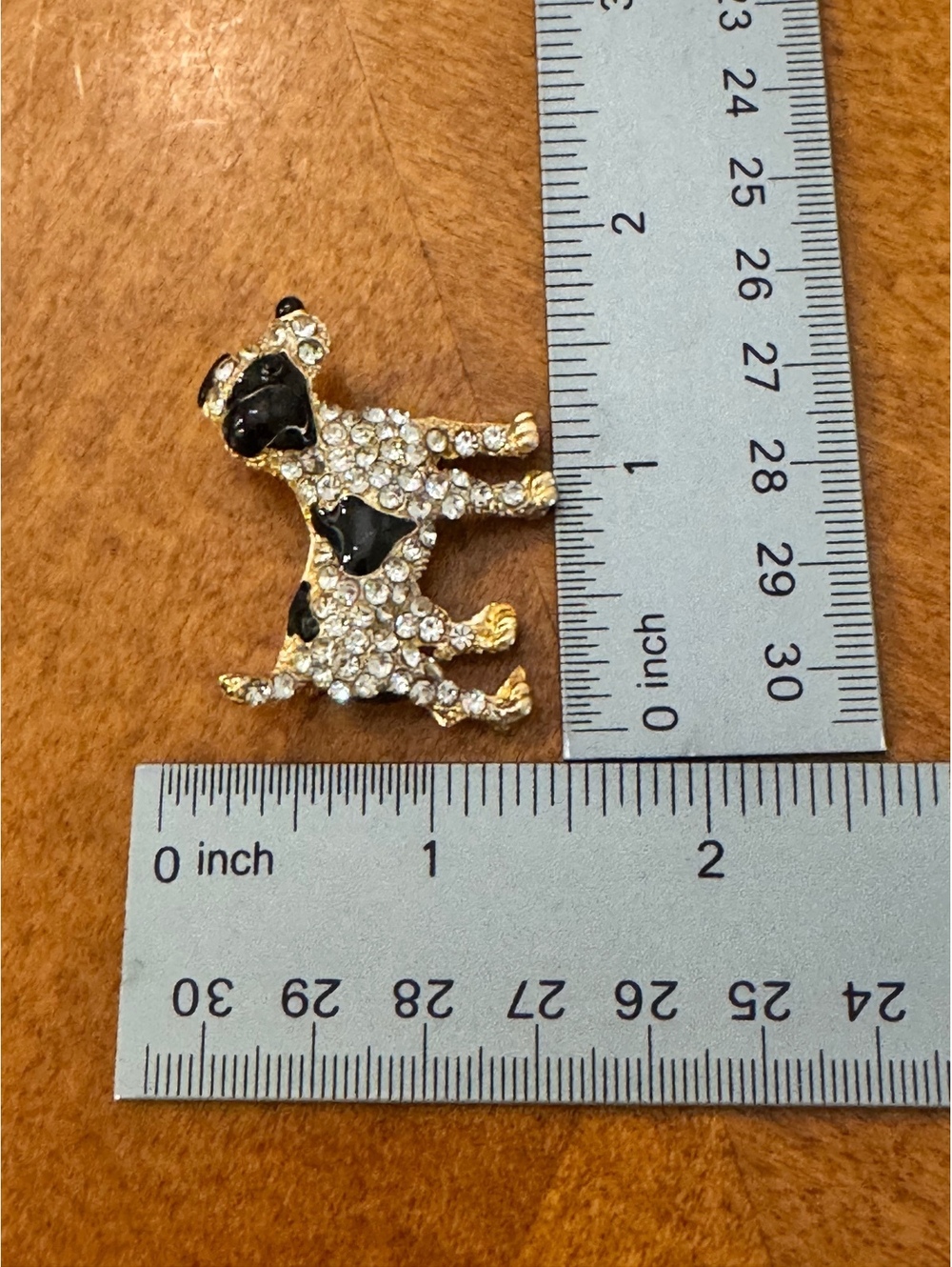 Vintage Dog-Shaped Rhinestone Brooch Pin 541 - Picture 3 of 3